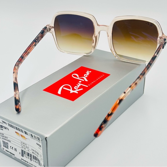 Ray-Ban Women’s Sunglasses RB1973 Square 53mm Brown w/ Gradient Brown Lens - Picture 5 of 8
